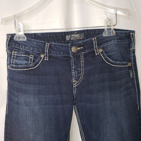 SILVER JEANS Berkley Dark Denim Straight Leg Jeans Womens Size W32/L32 - Picture 3 of 9